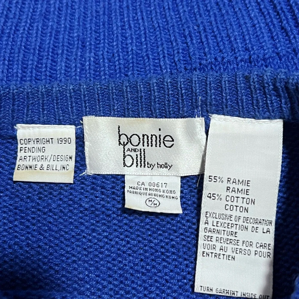 VINTAGE 80s Sweater Bonnie & Bill Wearable Art - Picture 5 of 7